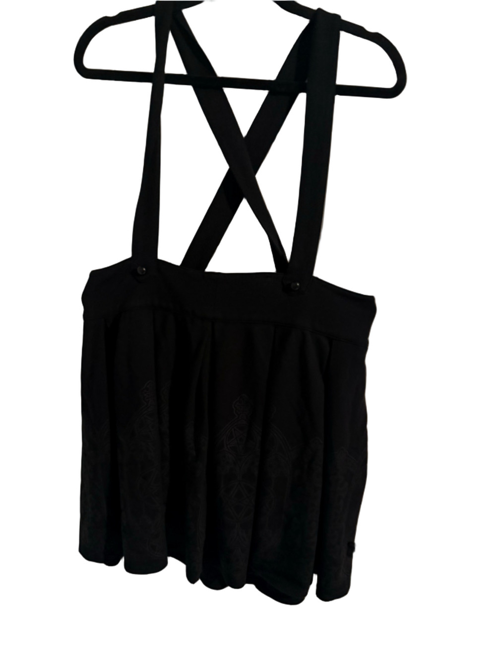 KILLSTAR Black Gothic Overall Pinafore Skirt Cross Back Celestial Occult